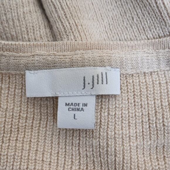 J. Jill Womens L Light Khaki V-Neck Longline Sweater - Picture 8 of 10